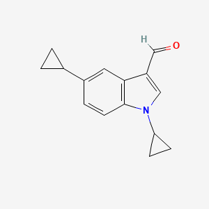 molecular formula C15H15NO B1398874 1,5-二环丙基-1H-吲哚-3-甲醛 CAS No. 1350760-59-6