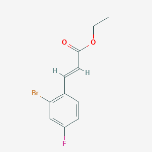 molecular formula C11H10BrFO2 B1398877 ethyl (2E)-3-(2-bromo-4-fluorophenyl)prop-2-enoate CAS No. 1171825-32-3