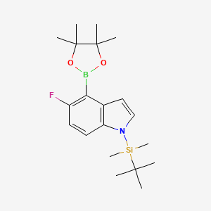 molecular formula C20H31BFNO2Si B1398892 1-(叔丁基二甲基甲硅烷基)-5-氟-4-(4,4,5,5-四甲基-1,3,2-二氧杂硼环-2-基)-1H-吲哚 CAS No. 1148004-02-7