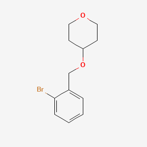 molecular formula C12H15BrO2 B1398915 4-[(2-溴苯基)甲氧基]氧杂环 CAS No. 1250853-25-8