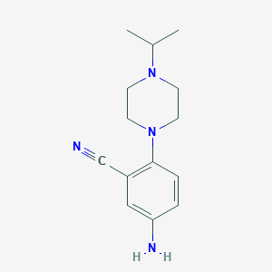 molecular formula C14H20N4 B1398917 5-Amino-2-(4-isopropylpiperazin-1-yl)benzonitrile CAS No. 1292729-34-0
