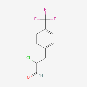 molecular formula C10H8ClF3O B1398927 2-Chloro-3-(4-(trifluoromethyl)phenyl)propanal CAS No. 1149333-38-9
