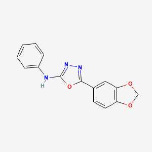 5-(1,3-Benzodioxol-5-yl)-N-phenyl-1,3,4-oxadiazol-2-amine