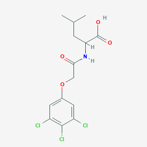 molecular formula C14H16Cl3NO4 B13989329 4-Methyl-2-[[2-(3,4,5-trichlorophenoxy)acetyl]amino]pentanoic acid CAS No. 7404-52-6