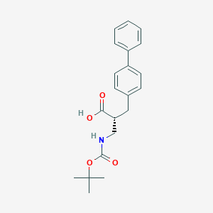 molecular formula C21H25NO4 B13989344 (2R)-2-[[(2-methylpropan-2-yl)oxycarbonylamino]methyl]-3-(4-phenylphenyl)propanoic acid 