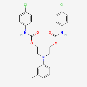 molecular formula C25H25Cl2N3O4 B13989354 Carbanilic acid,p-chloro-, (m-tolylimino)diethylene ester (8CI) CAS No. 17683-83-9