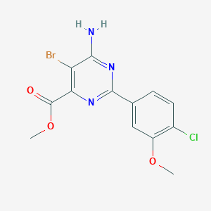 6-Amino-5-bromo-2-(4-chloro-3-methoxyphenyl)pyrimidine-4-carboxylic acid methyl ester