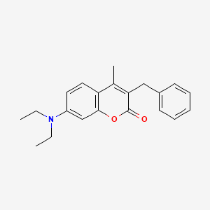 molecular formula C21H23NO2 B13989409 3-Benzyl-7-(diethylamino)-4-methyl-2H-chromen-2-one CAS No. 7509-72-0