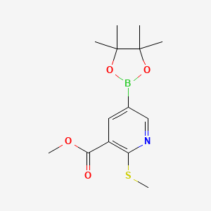 molecular formula C14H20BNO4S B13989423 Methyl 2-(methylsulfanyl)-5-(tetramethyl-1,3,2-dioxaborolan-2-yl)pyridine-3-carboxylate 