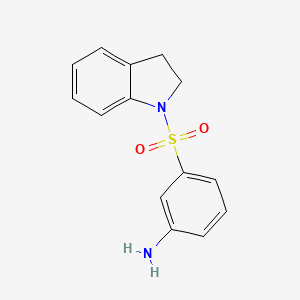 molecular formula C14H14N2O2S B13989451 3-(2,3-Dihydro-1H-indole-1-sulfonyl)aniline CAS No. 91619-40-8