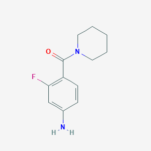 molecular formula C12H15FN2O B1398950 (4-氨基-2-氟苯基)-哌啶-1-基-甲烷酮 CAS No. 1248184-59-9
