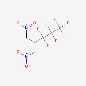 molecular formula C6H5F7N2O4 B13989503 1,1,1,2,2,3,3-Heptafluoro-5-nitro-4-(nitromethyl)pentane CAS No. 355-91-9