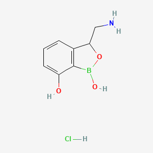 molecular formula C8H11BClNO3 B13989512 3-(Aminomethyl)benzo[c][1,2]oxaborole-1,7(3H)-diol hydrochloride 