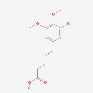 molecular formula C13H17BrO4 B13989514 5-(3-Bromo-4,5-dimethoxyphenyl)pentanoic acid CAS No. 6295-71-2