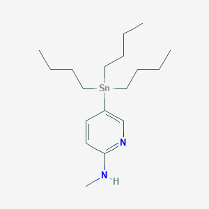 molecular formula C18H34N2Sn B13989521 N-methyl-5-tributylstannylpyridin-2-amine 