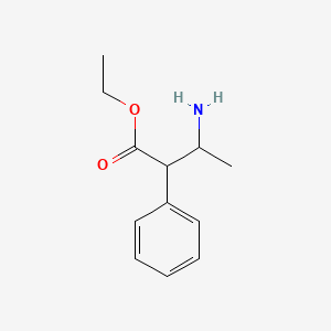 molecular formula C12H17NO2 B13989554 Ethyl 3-amino-2-phenylbutanoate CAS No. 40233-81-6