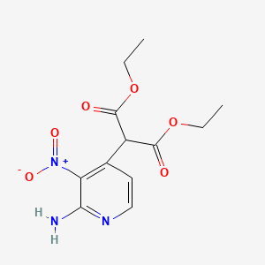 molecular formula C12H15N3O6 B13989567 Diethyl 2-(2-amino-3-nitropyridin-4-yl)malonate 