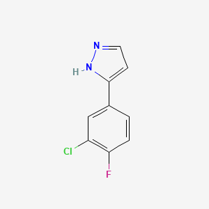 molecular formula C9H6ClFN2 B1398957 5-(3-氯-4-氟苯基)-1H-吡唑 CAS No. 154258-78-3