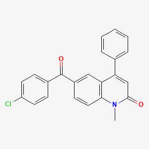 molecular formula C23H16ClNO2 B13989709 6-(4-chlorobenzoyl)-1-methyl-4-phenyl-2(1H)-quinolinone 