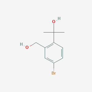 molecular formula C10H13BrO2 B13989717 2-(4-Bromo-2-(hydroxymethyl)phenyl)propan-2-ol 