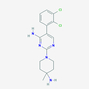 molecular formula C16H19Cl2N5 B13989755 2-(4-Amino-4-methylpiperidin-1-YL)-5-(2,3-dichlorophenyl)pyrimidin-4-amine 