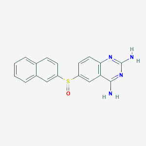 molecular formula C18H14N4OS B13989776 6-Naphthalen-2-ylsulfinylquinazoline-2,4-diamine CAS No. 51123-77-4