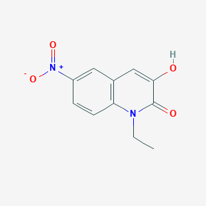 molecular formula C11H10N2O4 B13989817 1-Ethyl-3-hydroxy-6-nitro-2(1h)-quinolinone 