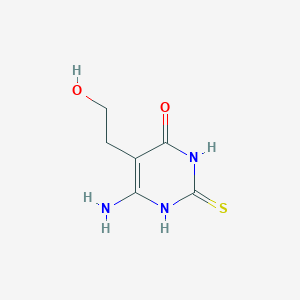 molecular formula C6H9N3O2S B13989859 6-amino-5-(2-hydroxyethyl)-2-sulfanylidene-1H-pyrimidin-4-one CAS No. 89598-68-5