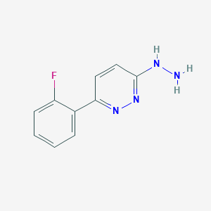 molecular formula C10H9FN4 B1398987 3-(2-Fluorophenyl)-6-hydrazinylpyridazine CAS No. 88490-28-2
