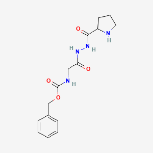 molecular formula C15H20N4O4 B13989875 Benzyl N-[(pyrrolidine-2-carbonylamino)carbamoylmethyl]carbamate CAS No. 92653-95-7