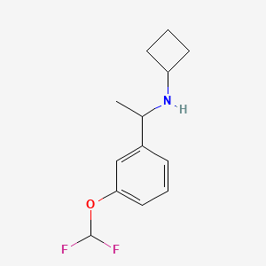 molecular formula C13H17F2NO B1398989 N-{1-[3-(difluoromethoxy)phenyl]ethyl}cyclobutanamine CAS No. 1273723-91-3