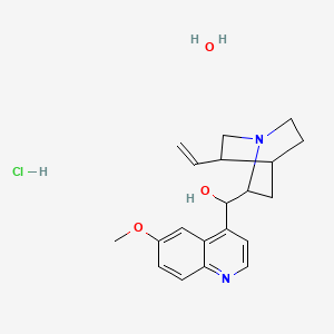 molecular formula C20H27ClN2O3 B13989905 (5-Ethenyl-1-azabicyclo[2.2.2]octan-2-yl)-(6-methoxyquinolin-4-yl)methanol;hydrate;hydrochloride 