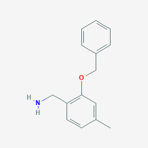 molecular formula C15H17NO B1398991 (2-(Benzyloxy)-4-methylphenyl)methanamine CAS No. 1457548-54-7