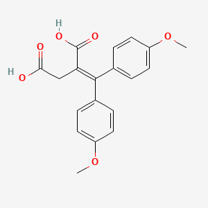 molecular formula C19H18O6 B13989934 2-[Bis(4-methoxyphenyl)methylidene]butanedioic acid CAS No. 40938-16-7