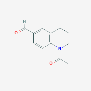 molecular formula C12H13NO2 B13989985 1-acetyl-3,4-dihydro-2H-quinoline-6-carbaldehyde 