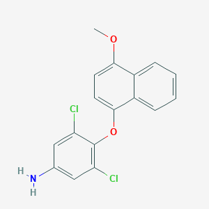 molecular formula C17H13Cl2NO2 B13989998 3,5-Dichloro-4-[(4-methoxynaphthalen-1-yl)oxy]aniline CAS No. 83054-47-1