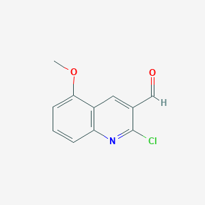 molecular formula C11H8ClNO2 B13990069 2-Chloro-5-methoxy-3-quinolinecarboxaldehyde 