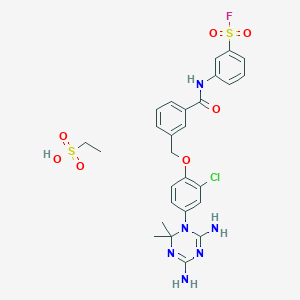 3-[[3-[[2-Chloro-4-(4,6-diamino-2,2-dimethyl-1,3,5-triazin-1-yl)phenoxy]methyl]benzoyl]amino]benzenesulfonyl fluoride