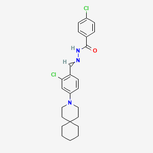 molecular formula C24H27Cl2N3O B13990116 N-[[4-(3-azaspiro[5.5]undec-3-yl)-2-chloro-phenyl]methylideneamino]-4-chloro-benzamide CAS No. 60948-29-0