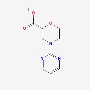 molecular formula C9H11N3O3 B1399012 4-(Pyrimidin-2-yl)morpholine-2-carboxylic acid CAS No. 1249103-94-3