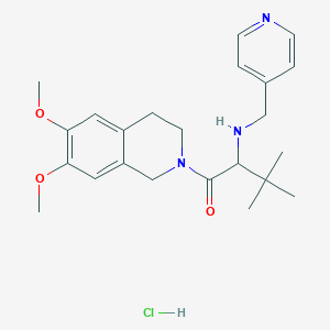 1-(6,7-dimethoxy-3,4-dihydro-1H-isoquinolin-2-yl)-3,3-dimethyl-2-(pyridin-4-ylmethylamino)butan-1-one;hydrochloride