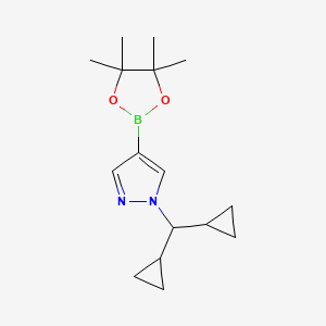 molecular formula C16H25BN2O2 B13990153 1-(dicyclopropylmethyl)-4-(4,4,5,5-tetramethyl-1,3,2-dioxaborolan-2-yl)-1H-pyrazole 