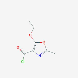 molecular formula C7H8ClNO3 B13990193 5-Ethoxy-2-methyl-1,3-oxazole-4-carbonyl chloride CAS No. 3357-62-8