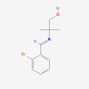 molecular formula C11H14BrNO B13990201 2-[(2-Bromophenyl)methylideneamino]-2-methylpropan-1-ol CAS No. 25457-98-1