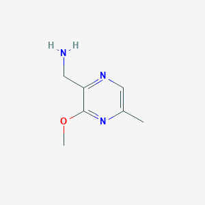 molecular formula C7H11N3O B13990243 3-Methoxy-5-methyl-2-pyrazinemethanamine 