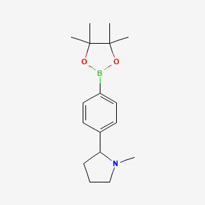 molecular formula C17H26BNO2 B13990268 1-Methyl-2-(4-(4,4,5,5-tetramethyl-1,3,2-dioxaborolan-2-yl)phenyl)pyrrolidine 