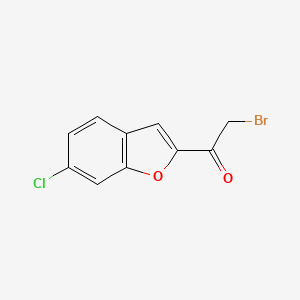 molecular formula C10H6BrClO2 B13990295 2-Bromo-1-(6-chlorobenzofuran-2-yl)ethanone 