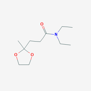 molecular formula C11H21NO3 B13990298 n,n-Diethyl-3-(2-methyl-1,3-dioxolan-2-yl)propanamide CAS No. 6942-24-1