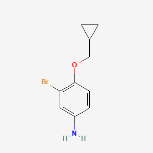 molecular formula C10H12BrNO B1399030 3-Bromo-4-cyclopropylmethoxyphenylamine CAS No. 1250293-03-8
