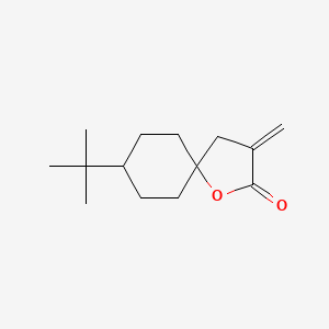 molecular formula C14H22O2 B13990338 8-tert-Butyl-3-methylidene-1-oxaspiro[4.5]decan-2-one CAS No. 75489-44-0